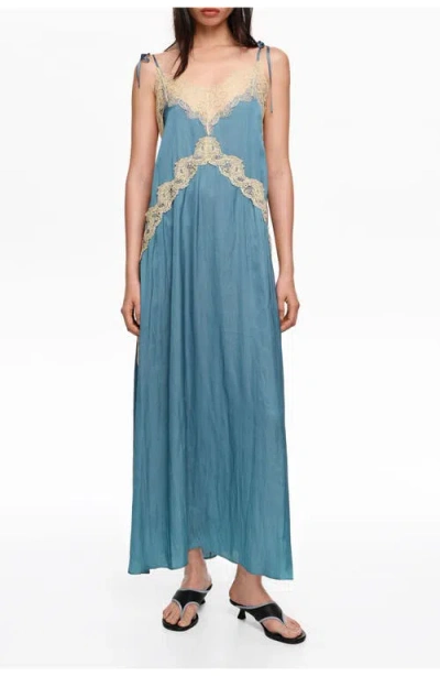 Bimba Y Lola Lace Fluid Dress In Blue