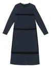 Bimba Y Lola Lace-insert Midi Dress In Blue