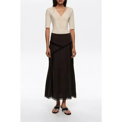 Bimba Y Lola Lace Midi Skirt In Black