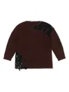 Bimba Y Lola Lace-panel Sweater In Burgundy