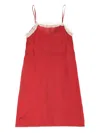 Bimba Y Lola Dress With Contrast Lace Straps In Red