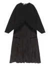 Bimba Y Lola Lace-trim Panelled Maxi Dress In Black