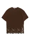 Bimba Y Lola Oversize Lace T-shirt In Brown