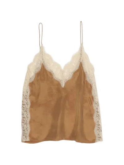 Bimba Y Lola Lace-trim V-neck Top In Multi