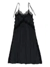 Bimba Y Lola Lace-trimmed Slip Midi Dress In Black