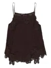 Bimba Y Lola Lace-trimmed Tank Top In Brown