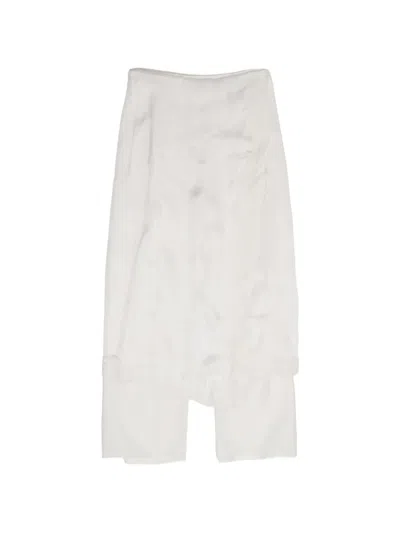 Bimba Y Lola Lace-trim Asymmetric Skort Trousers In White