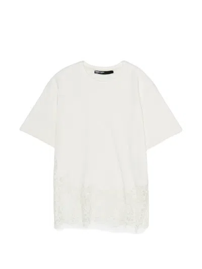 Bimba Y Lola Lace-trim T-shirt In White