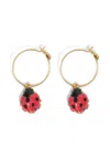 Bimba Y Lola Ladybug-embellished Hoop Earrings In Gold