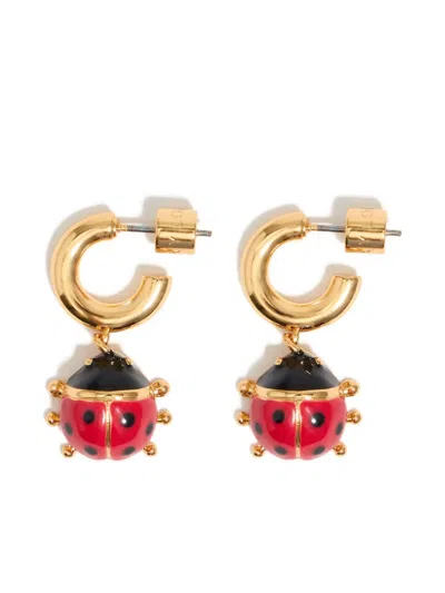 Bimba Y Lola Ladybug Hoop Earrings In Gold