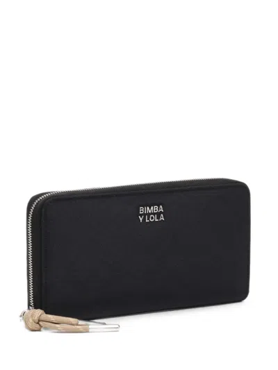 Bimba Y Lola Large Black Nylon Wallet