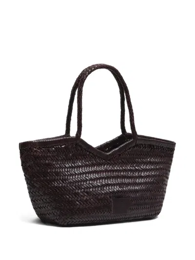 Bimba Y Lola Large Braided Handle Tote Bag In Brown