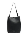 Bimba Y Lola Large Carlino Buckle-detail Leather Shoulder Bag In Black