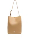 Bimba Y Lola Large Carlino Leather Shoulder Bag In Neutral