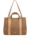 Bimba Y Lola Large Chihuahua Striped Tote Bag In Brown
