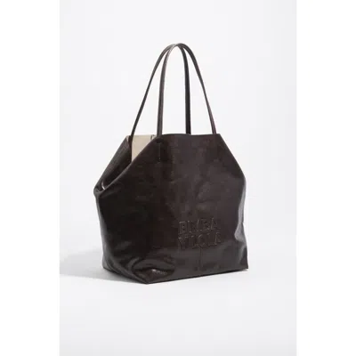 Bimba Y Lola Large Dark Leather Shopper Bag In Pink