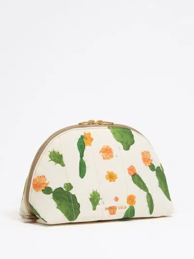 Bimba Y Lola Large Floral-print Cosmetics Pouch In Green