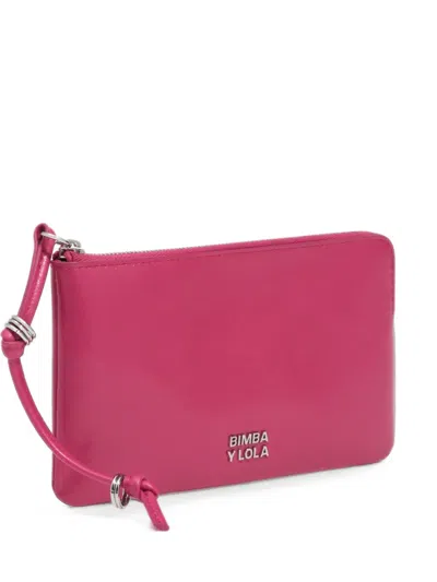 Bimba Y Lola Large Fuchsia Leather Coin Purse In Pink