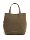 Bimba Y Lola Large Gabardine Chihuahua Tote Bag In Green