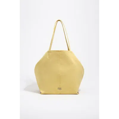 Bimba Y Lola Large Gabardine Shopper Bag In Yellow