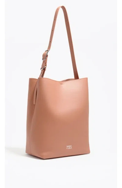 Bimba Y Lola Large Leather Carlino Bag In Pink