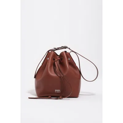 Bimba Y Lola Large Leather Carlino Bucket Bag In Brown
