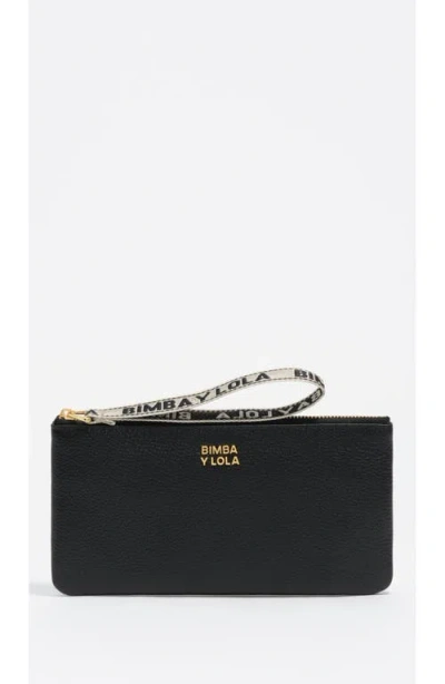 Bimba Y Lola Large Leather Coin Purse In Black