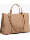 Bimba Y Lola Large Leather Tote Bag In Neutrals