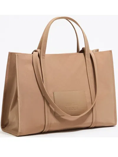 Bimba Y Lola Large Leather Tote Bag In Neutrals