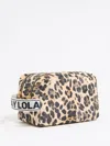Bimba Y Lola Large Leopard-print Cosmetic Bag In Neutrals