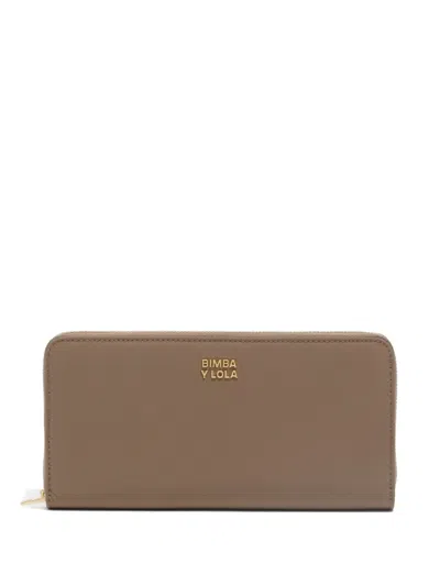 Bimba Y Lola Large Logo-lettering Wallet In Brown