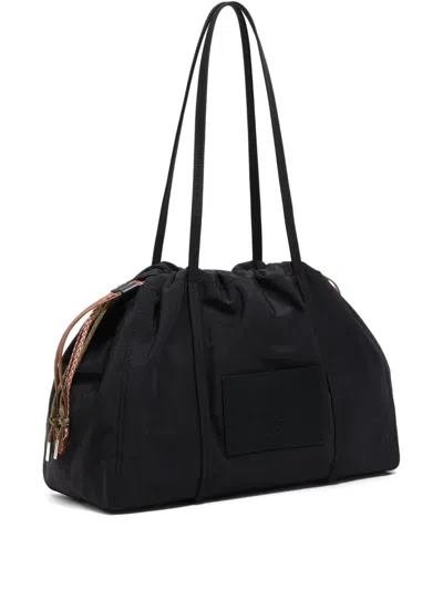 Bimba Y Lola Large Logo-patch Shoulder Bag In Black