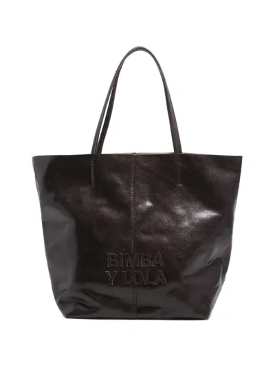Bimba Y Lola Large Logo-detail Tote Bag In Brown