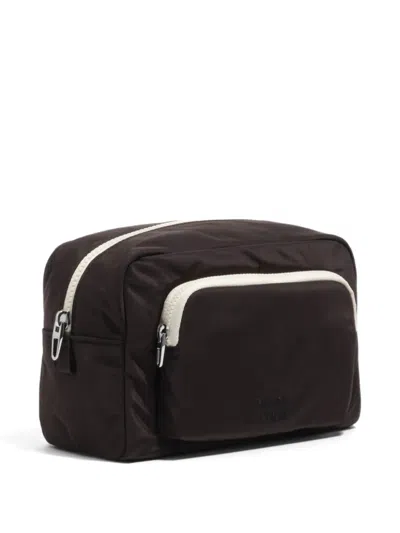 Bimba Y Lola Large Logo-embroidered Zip-up Make Up Bag In Brown
