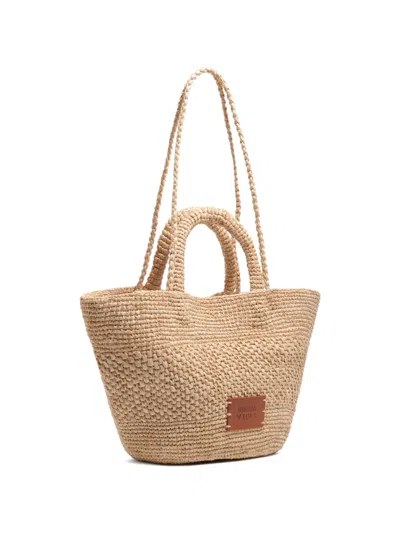 Bimba Y Lola Large Logo-patch Shoulder Bag In Neutral