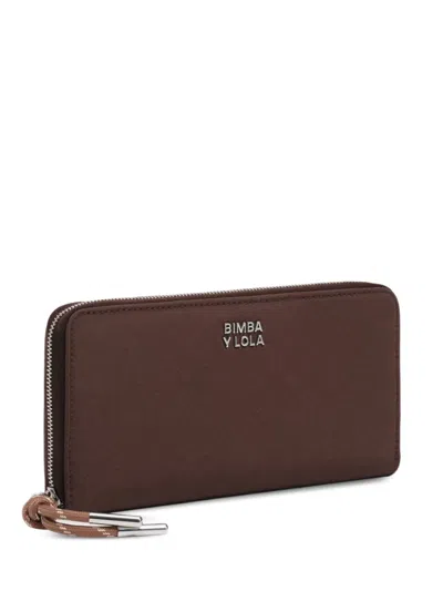 Bimba Y Lola Large Mocha Nylon Wallet In Brown