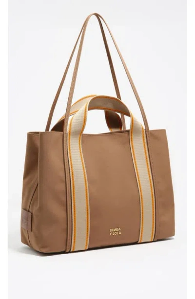 BIMBA Y LOLA BIMBA Y LOLA LARGE NYLON CHIHUAHUA SHOPPER BAG WITH STRIPES