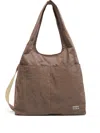 Bimba Y Lola Large Nylon Shoulder Bag In Brown
