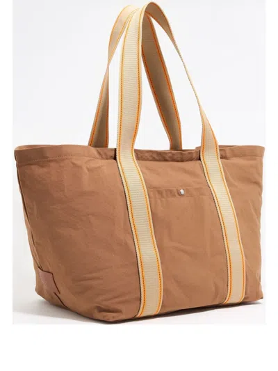 Bimba Y Lola Large Nylon Tote Bag In Brown