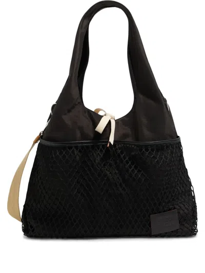 Bimba Y Lola Large Paper Shoulder Bag In Black