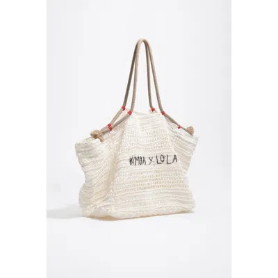 Bimba Y Lola Large Paper Shoulder Bag In White