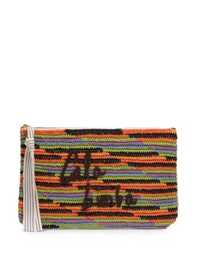 Bimba Y Lola Large Plaited Clutch Bag In Multi