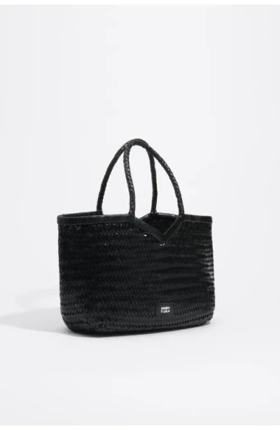 Bimba Y Lola Large Plaited Leather Shopper Bag In Black