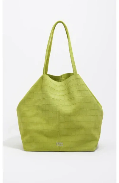 Bimba Y Lola Large Split Leather Shopper Bag In Green