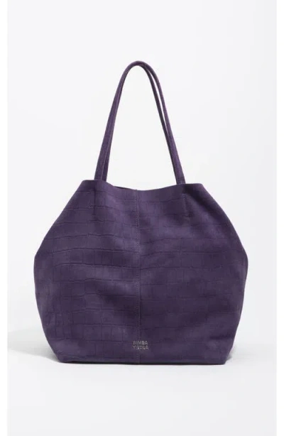 Bimba Y Lola Large Split Leather Shopper Bag In Purple