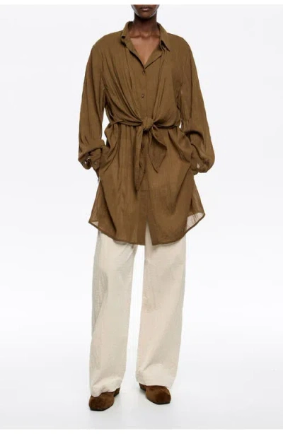 Bimba Y Lola Lead Corduroy Barrel Leg Trousers In Brown