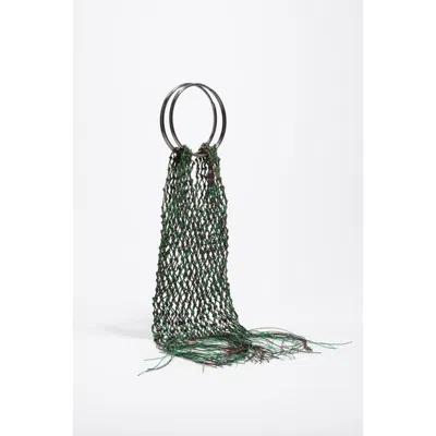 Bimba Y Lola Knotted Fringed Tote Bag In Green