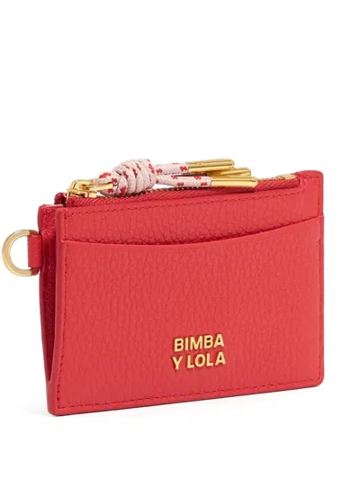 Bimba Y Lola Leather Cardholder In Red