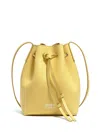 Bimba Y Lola Leather Drawstring-closure Bucket Bag In Yellow