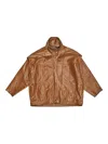 Bimba Y Lola Leather Jacket In Brown